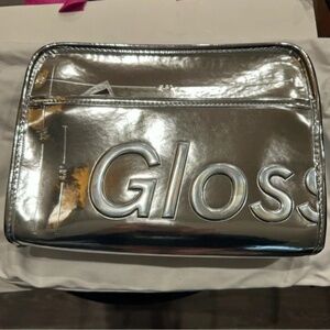 Glossier Chrome Beauty Bag nwt